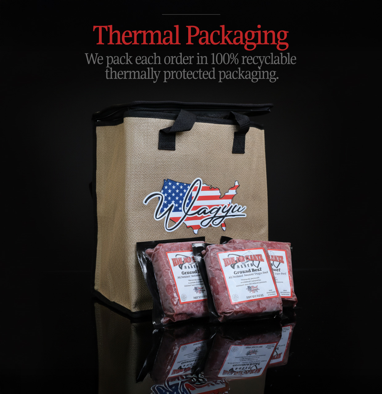 All Natural Akaushi Wagyu Beef Steak Hook and Cleaver Ranch Eco Packaging