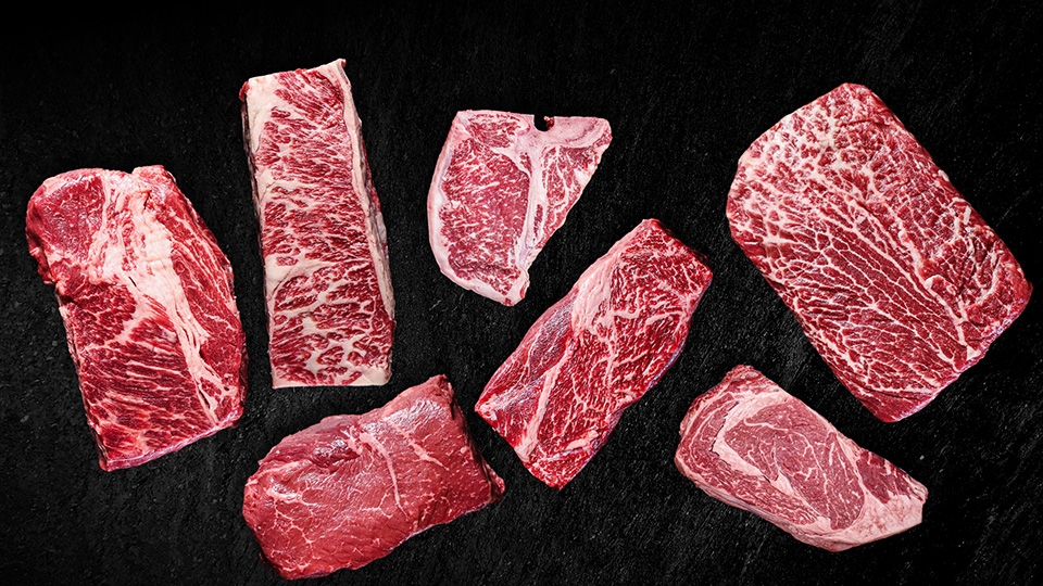 Premium Akaushi Wagyu steak selection at Hook and Cleaver