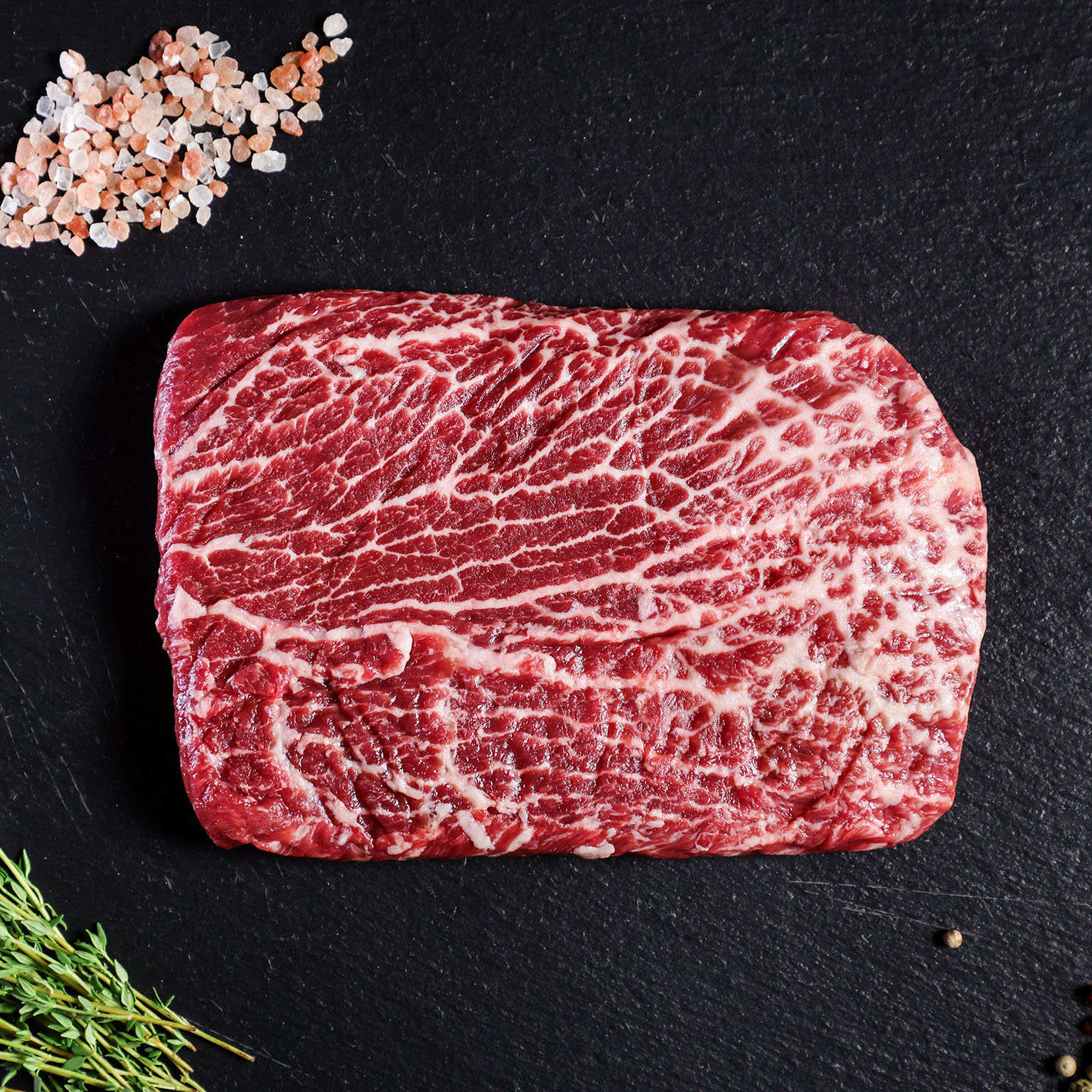 Flat iron Steak Akaushi Wagyu Beef Hook and Cleaver Ranch