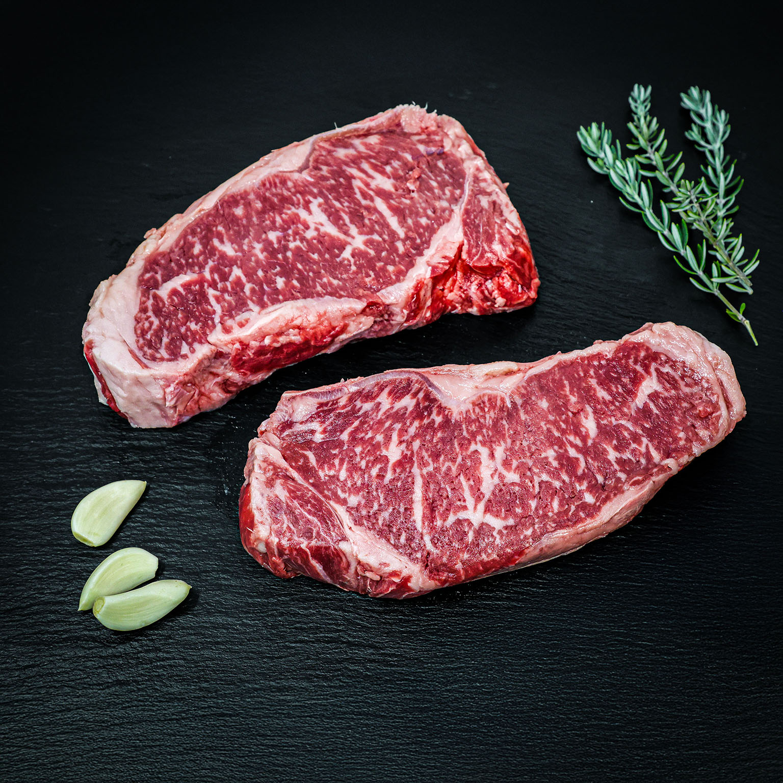 Steak NY Strip Steak Akaushi Wagyu Beef Hook and Cleaver Ranch