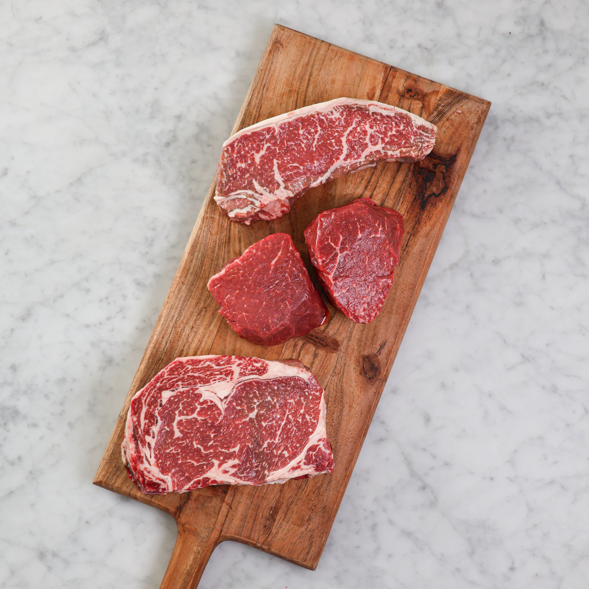 Steak Flight Bundle by Hook and Cleaver Ranch featuring New York, Ribeye, Filet Mignon.