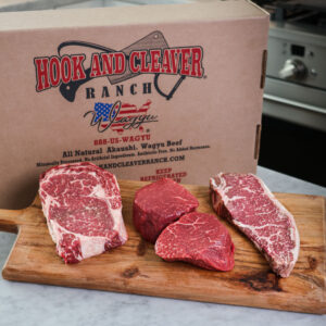 Steak Flight Bundle by Hook and Cleaver Ranch featuring New York, Ribeye, Filet Mignon.