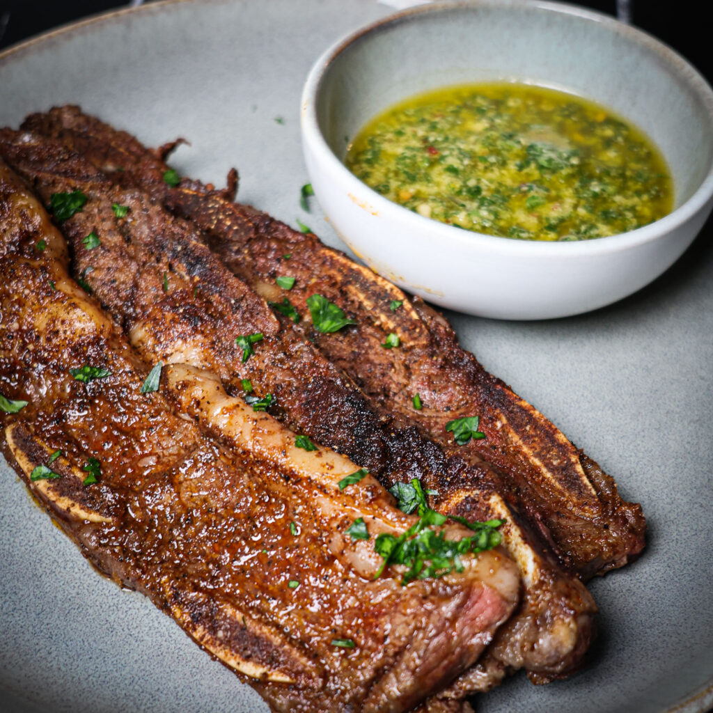 Modern Mexican Short Ribs with Chimichurri sauce recipe