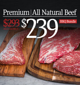 easter sale. bbq bundle $60 off. Contains 1 brisket, 1 tri tip, 1 picanha.